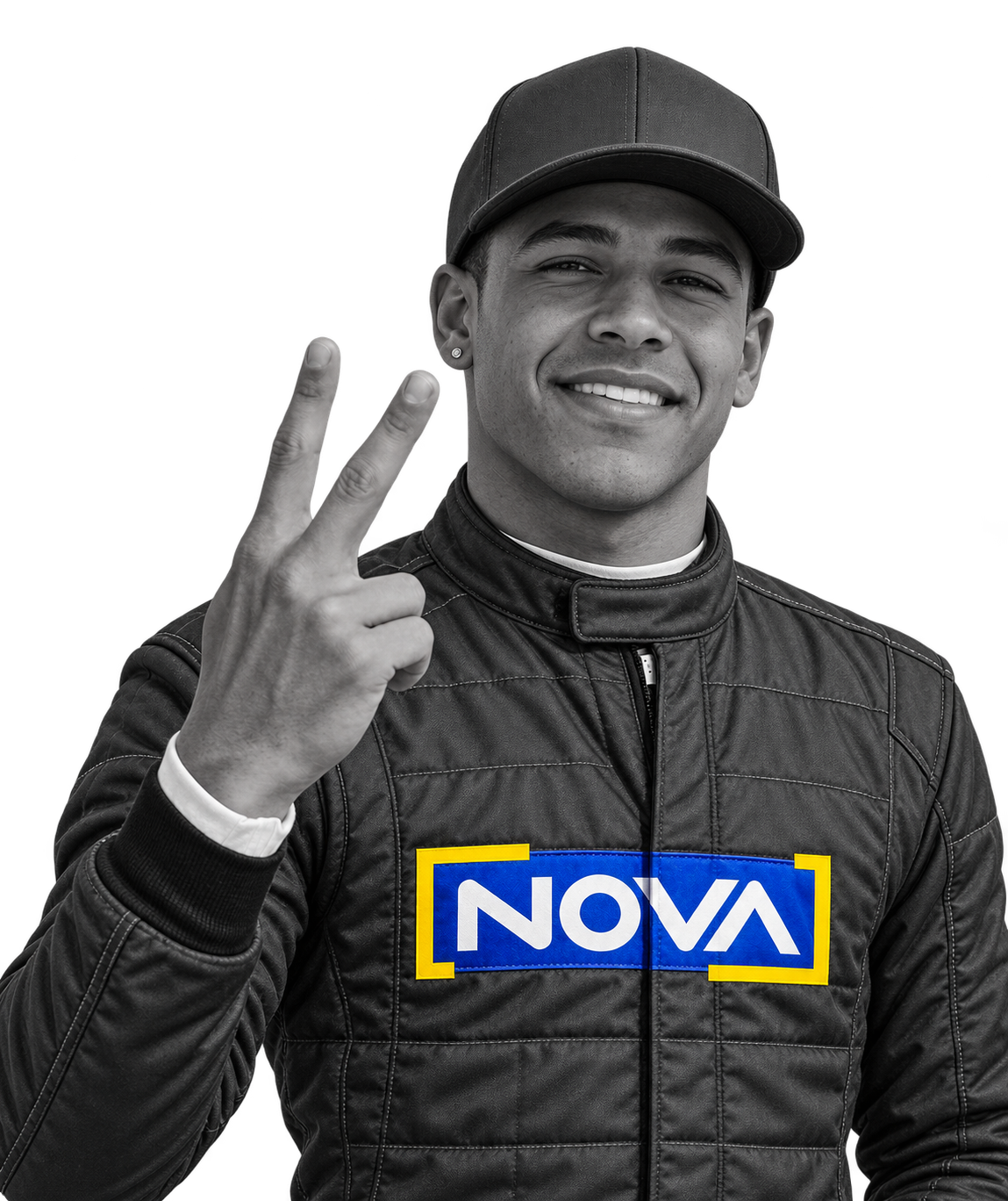 Grayscale racer with NOVA patch